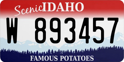 ID license plate W893457