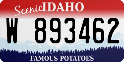 ID license plate W893462