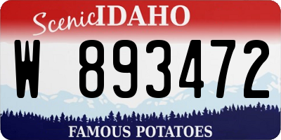 ID license plate W893472