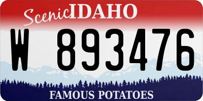 ID license plate W893476
