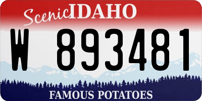 ID license plate W893481