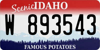 ID license plate W893543