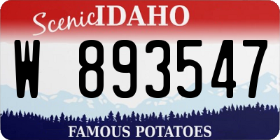 ID license plate W893547