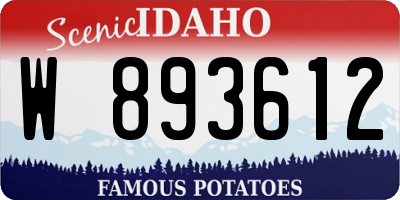 ID license plate W893612