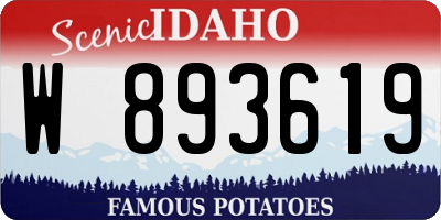 ID license plate W893619