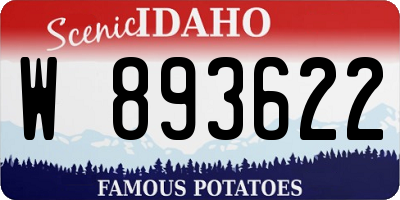 ID license plate W893622