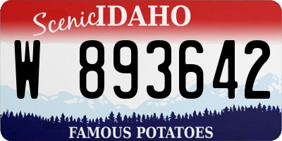 ID license plate W893642