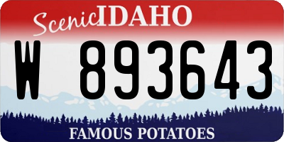 ID license plate W893643