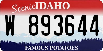 ID license plate W893644