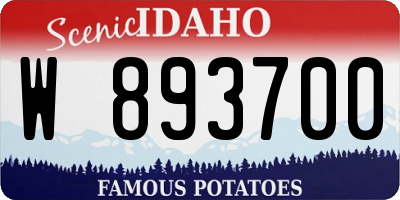 ID license plate W893700