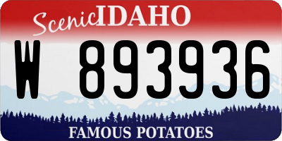 ID license plate W893936