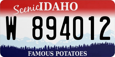 ID license plate W894012