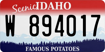 ID license plate W894017