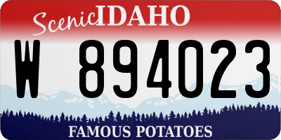 ID license plate W894023
