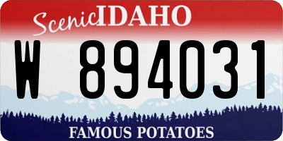 ID license plate W894031