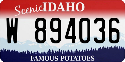 ID license plate W894036