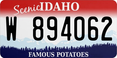 ID license plate W894062