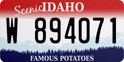 ID license plate W894071