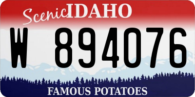 ID license plate W894076