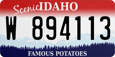 ID license plate W894113