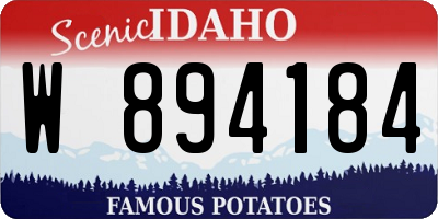 ID license plate W894184
