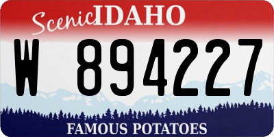 ID license plate W894227