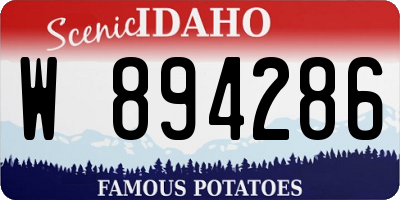 ID license plate W894286