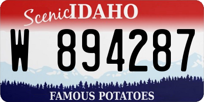 ID license plate W894287