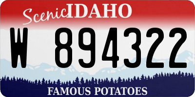 ID license plate W894322