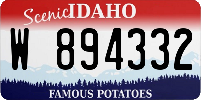 ID license plate W894332