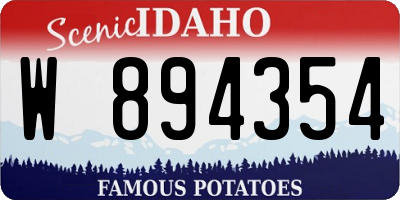 ID license plate W894354