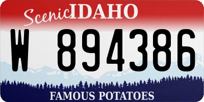 ID license plate W894386