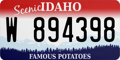 ID license plate W894398