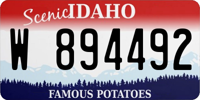 ID license plate W894492