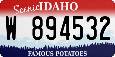 ID license plate W894532