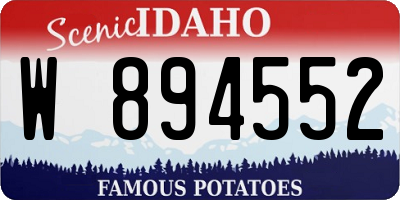 ID license plate W894552