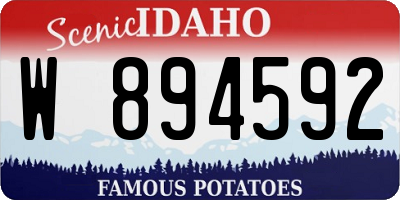 ID license plate W894592