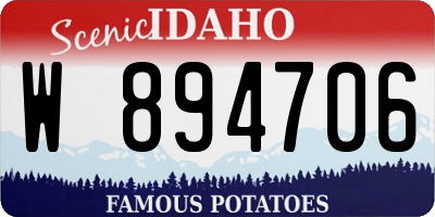 ID license plate W894706