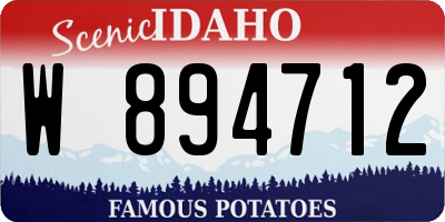 ID license plate W894712