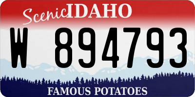 ID license plate W894793
