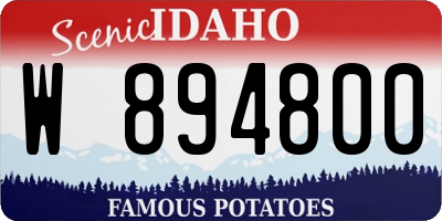 ID license plate W894800