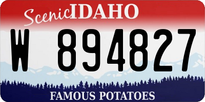 ID license plate W894827