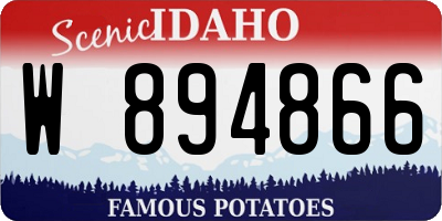 ID license plate W894866