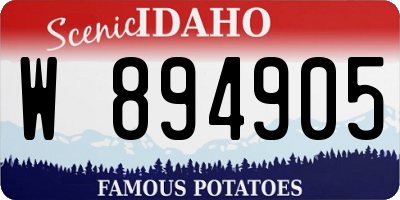 ID license plate W894905