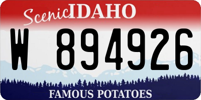 ID license plate W894926