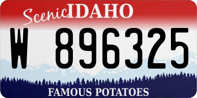 ID license plate W896325