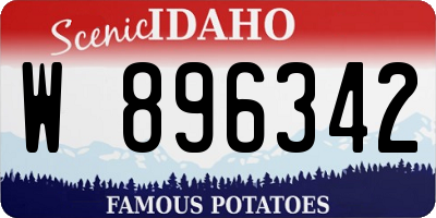 ID license plate W896342