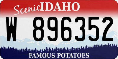 ID license plate W896352