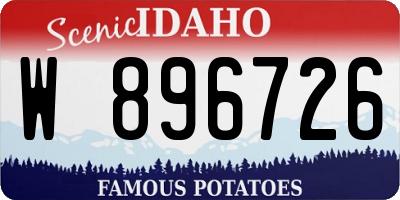 ID license plate W896726