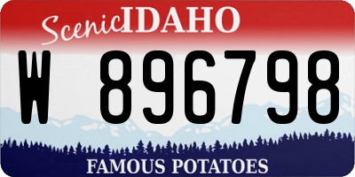 ID license plate W896798